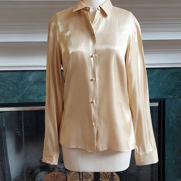 green emerald velvet dress Men’s Slim Fit Champagne/Gold Dress Shirt | Plain Cuff main image 1